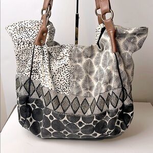 Anthropologie Canvas Jasper and Jeeva Beaded Hobo Shoulder bag